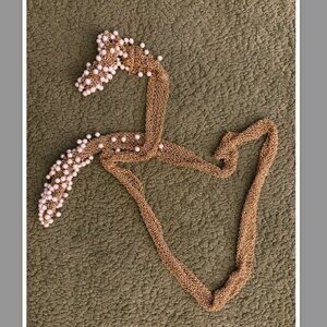 Gold and Pearl Tie Necklace